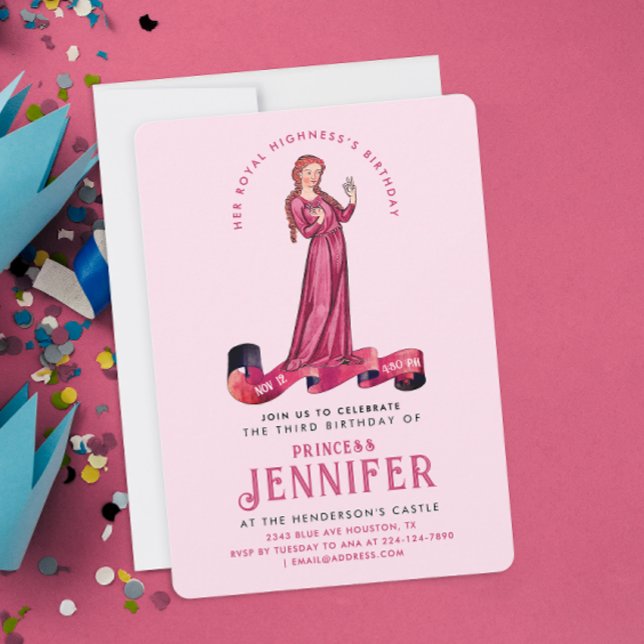 Pretty Pastel Pink Princess Fairytale Enchanted    Invitation (Creator Uploaded)