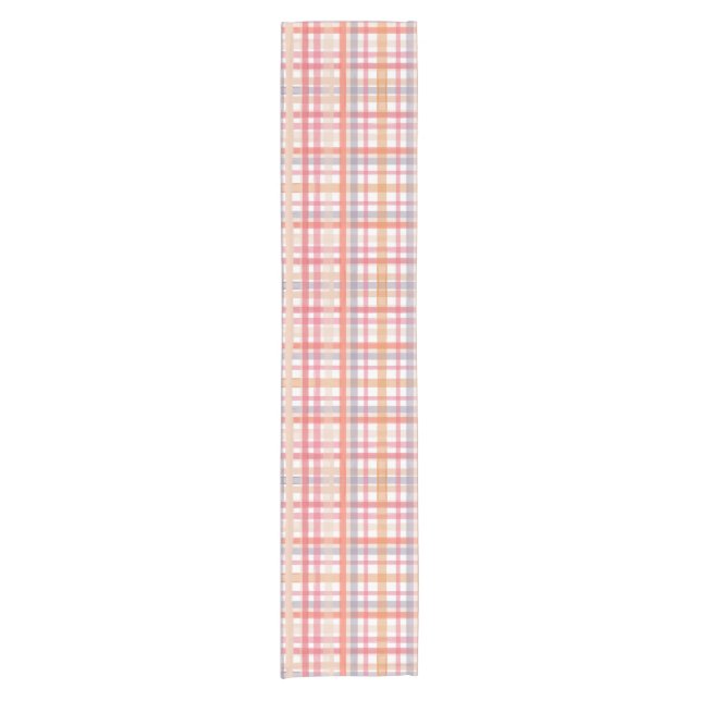 Pretty Pastel Plaid Short Table Runner (Front)