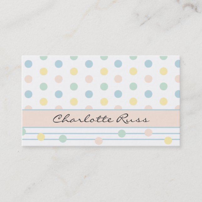 Pretty Pastel Polka Dot Mummy Card (Front)