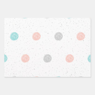 Pretty Pastel Polka Dot  Wrapping Paper Sheet