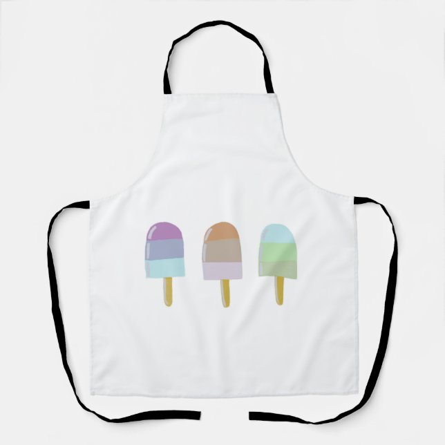 Pretty Pastel Popsicle Illustration medium Apron (Front)