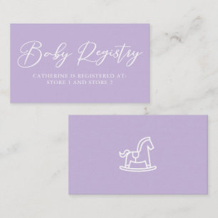 Pretty Pastel Purple Baby Registry Custom Enclosure Card