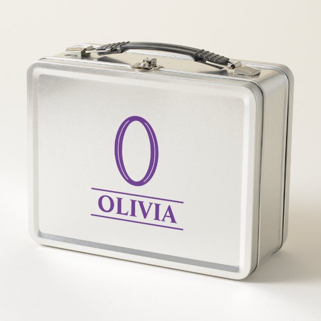 Pretty Pastel Purple Metal Lunch Box (Front)