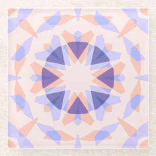 Pretty Pastel Purple Peach Star Eclectic Kitsch Glass Coaster