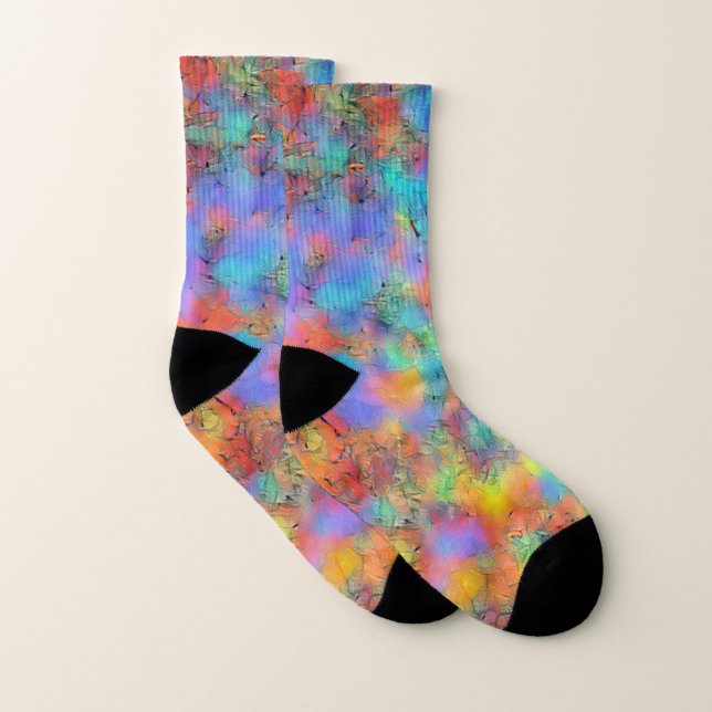 Pretty pastel rainbow colourful socks (Pair)