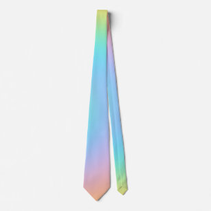 Pretty Pastel Rainbow Gradient Neck Tie