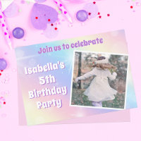 Pretty Pastel Rainbow Sparkle Kids Birthday Party
