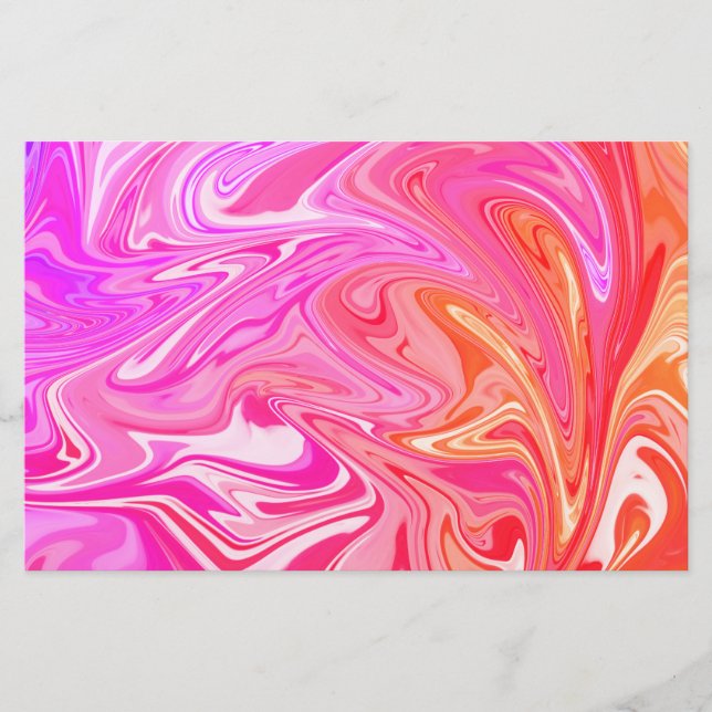 Pretty Pastel Rainbow Swirl Stationery (Front)