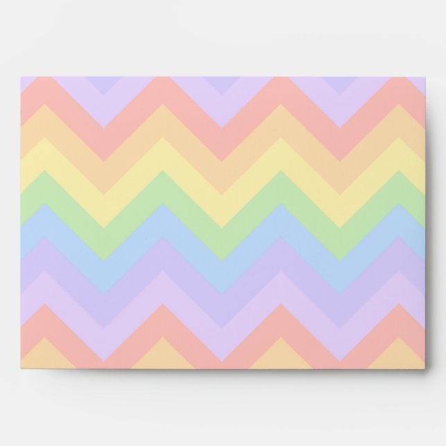 Pretty Pastel Rainbow Zigzag Stripes. Envelope (Front)