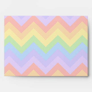 Pretty Pastel Rainbow Zigzag Stripes. Envelope