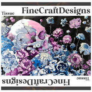 Pretty Pastel Skull And Floral Decoupage Left 145 Tissue Paper