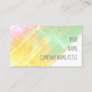 pretty pastel spring colours abstract art custom business card