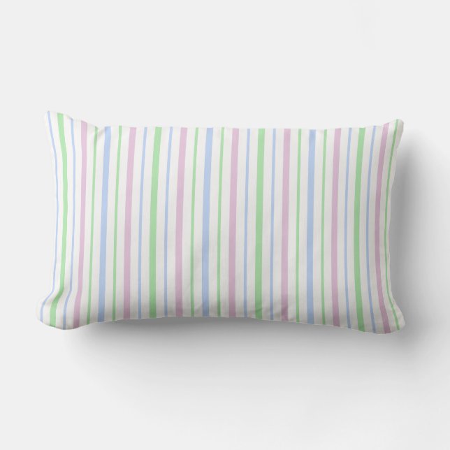 Pretty Pastel Striped Baby Pillow (Front)