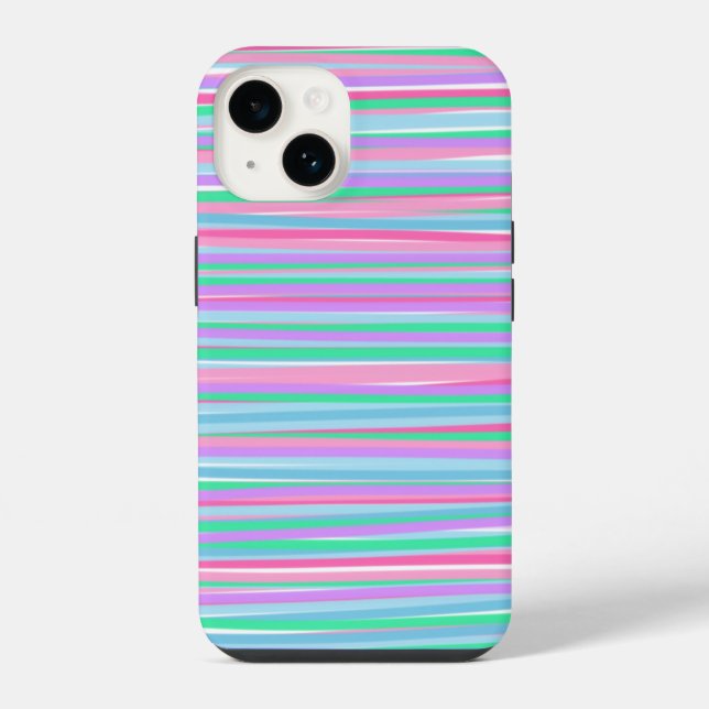 Pretty Pastel Stripes iPhone Case (Back)