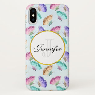 Pretty Pastel Watercolor Butterfly Pattern Case-Mate iPhone Case