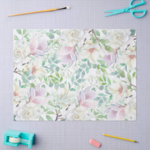 Pretty Pastel Watercolor Ephemera Floral Decoupage Tissue Paper