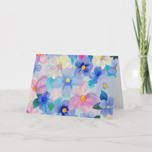 Pretty Pastel Watercolor Floral Note Card