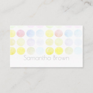 pretty pastel watercolor painted dots custom business card