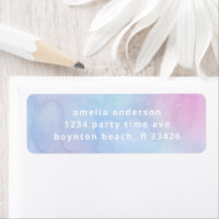 Pretty Pastel Watercolor Simple Text Purple