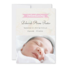 Pretty Pastels - Birth Announcement card