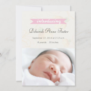 Pretty Pastels - Birth Announcement card