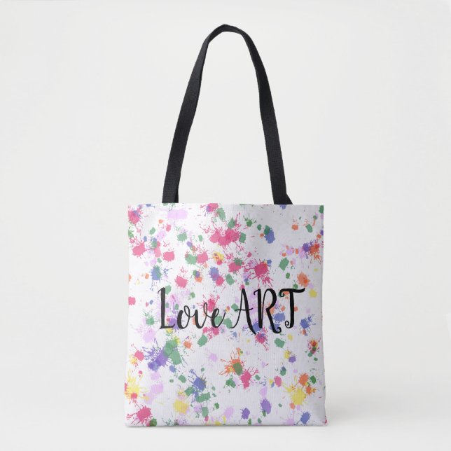 Pretty Pastels Colourful Paint Splat Tote Bags (Front)