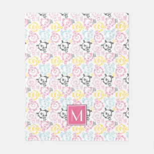 Pretty Pastels Pattern   Monogram Fleece Blanket