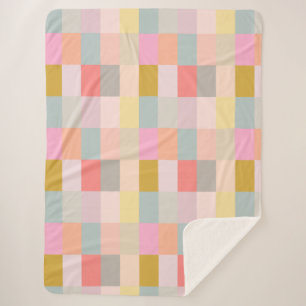 Pretty Pastels Simple Geometric Pattern Sherpa Blanket