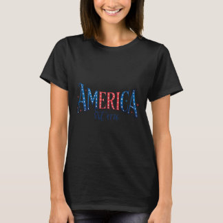 Pretty Patriotic America Est 1776 Usa 4th Of July T-Shirt