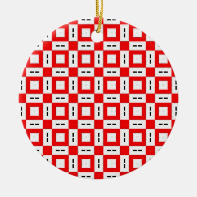 Pretty Pattern 06 Ceramic Tree Decoration (Front)