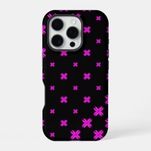 Pretty Pattern Design on Black iPhone 16 Pro Case
