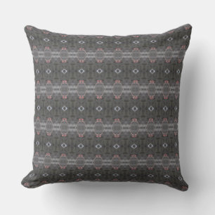 Pretty Pattern In Greys With Coral Cushion