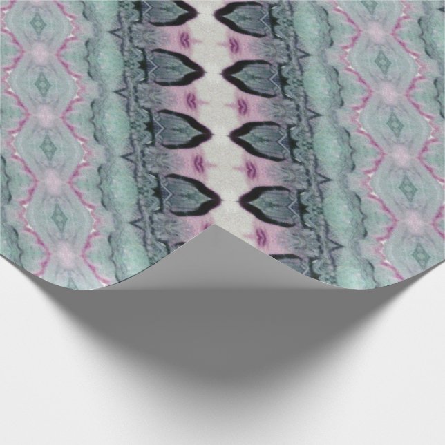 Pretty Patterned Gift Wrp in Teal Green Wrapping Paper (Corner)