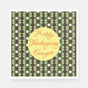 Pretty Patterned Happy Thanksgiving Harvest Moon Napkin