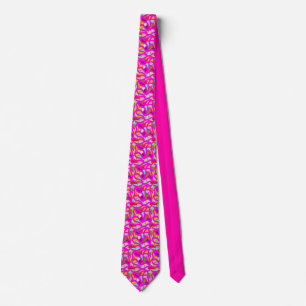 Pretty patterns in pink and rainbow colours tie