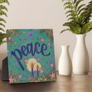 Pretty Peace Candle Stars Inspirivity Easel Plaque