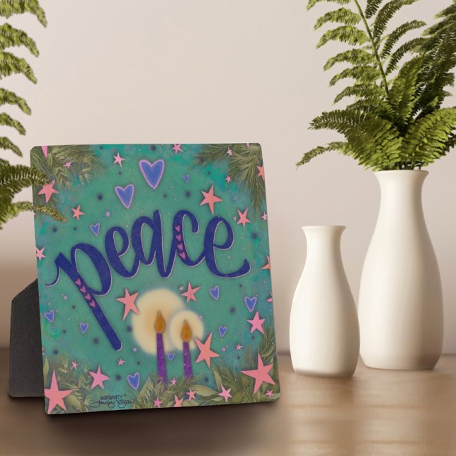 Pretty Peace Candle Stars Inspirivity Easel Plaque (Creator Uploaded)