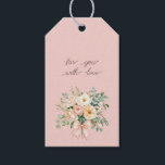 Pretty Peach Blush Pink Floral Bow Bridal Shower Gift Tags<br><div class="desc">Pretty Peach Blush Pink Floral Bow Bridal Shower</div>