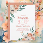 Pretty Peach Cream Floral 90th Birthday Invitation<br><div class="desc">Pretty,  colourful,  and feminine surprise 90th birthday party invitations designed with a cute and delicate peach and cream floral wreath.  Text is fully customisable,  so these invitations can be designed for any age.</div>