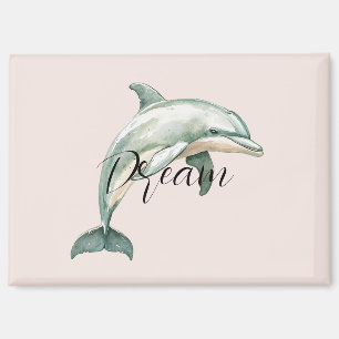 Pretty Peach Dolphin Dream Magnet