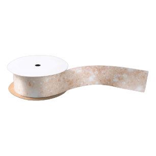 Pretty Peach Faux Glitter Bridal Shower Satin Ribbon