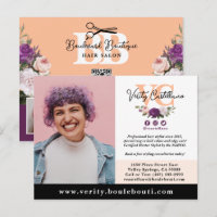 Pretty Peach Floral Salon Stylist Photo Marketing