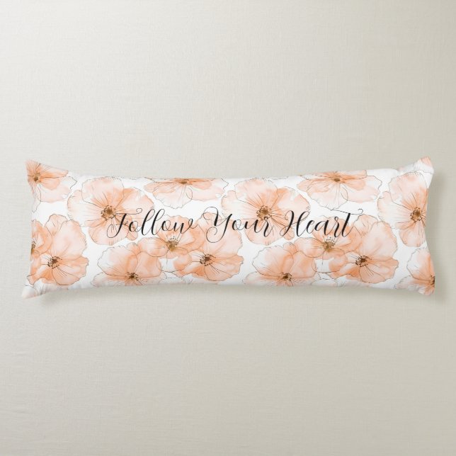 Pretty Peach Flowers Body Cushion (Front)