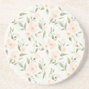 Pretty Peach Flowers Coaster