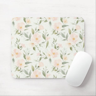 Pretty Peach Flowers Mouse Pad