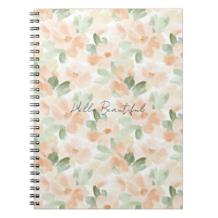 Pretty Peach Flowers Notebook