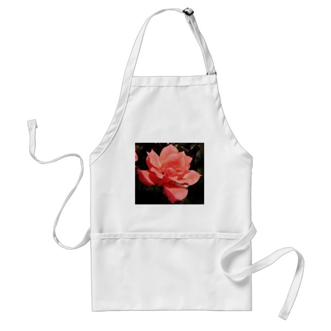 Pretty Peach Pink Rose floral Standard Apron (Front)