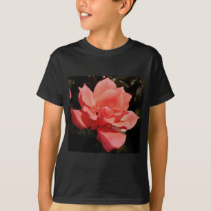 Pretty Peach Pink Rose floral T-Shirt