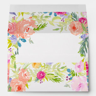 Pretty Peach Pink Watercolor Floral Envelopes