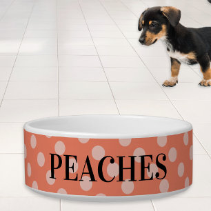 Pretty Peach Polka Dot Pattern Retro Bowl